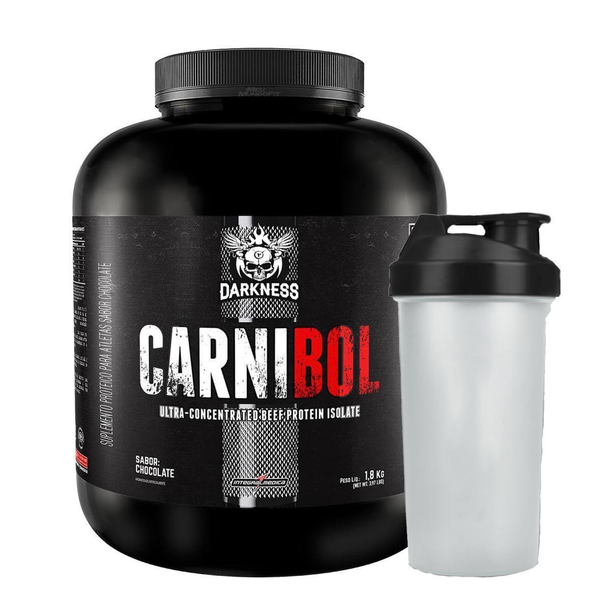 Combo Suplemento em Po Darknes Integralmedica Proteína Carne Carnibol 1,8kg Chocolate + Coqueteleira Menor preço em Combo Suplemento em Po Darknes Integralmedica Proteína Carne Carnibol 1,8kg Chocolate + Coqueteleira