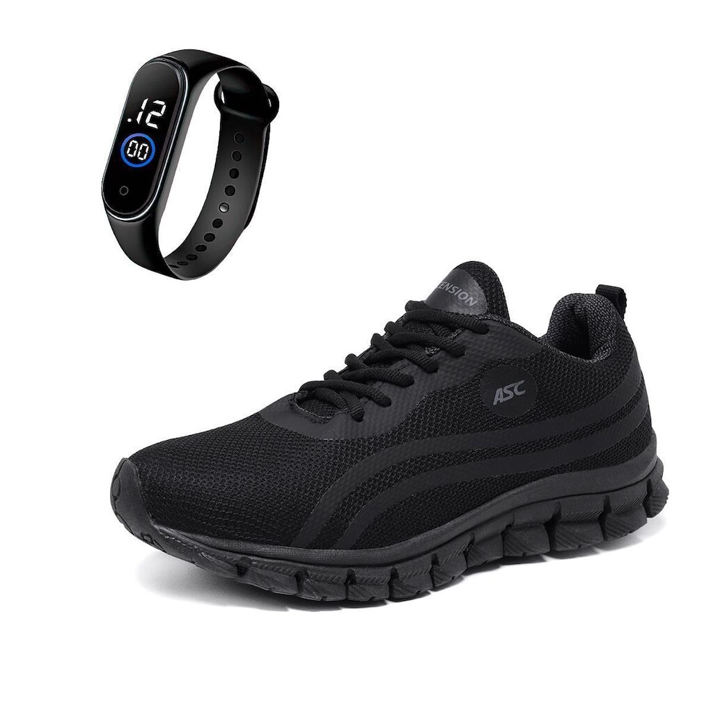 Combo Tênis Masculino Com Relogio Fino Ideal para Caminhar, Treinar e Usar no Dia a Dia