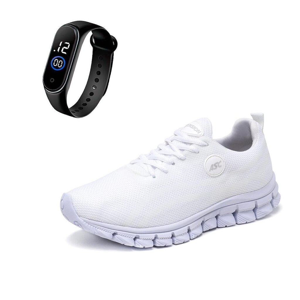 Combo Tênis Masculino Com Relogio Fino Ideal para Caminhar, Treinar e Usar no Dia a Dia