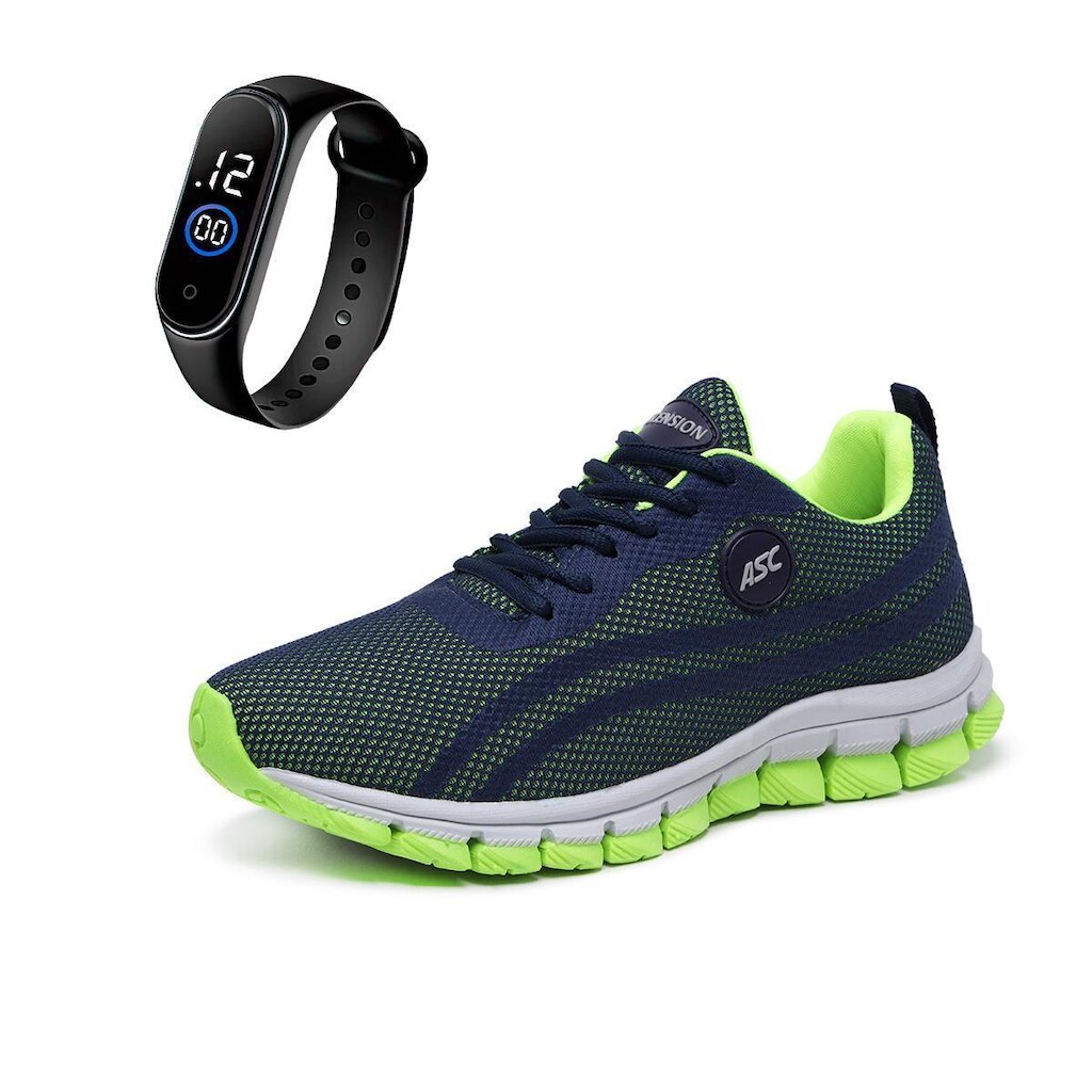 Combo Tênis Masculino Com Relogio Fino Ideal para Caminhar, Treinar e Usar no Dia a Dia