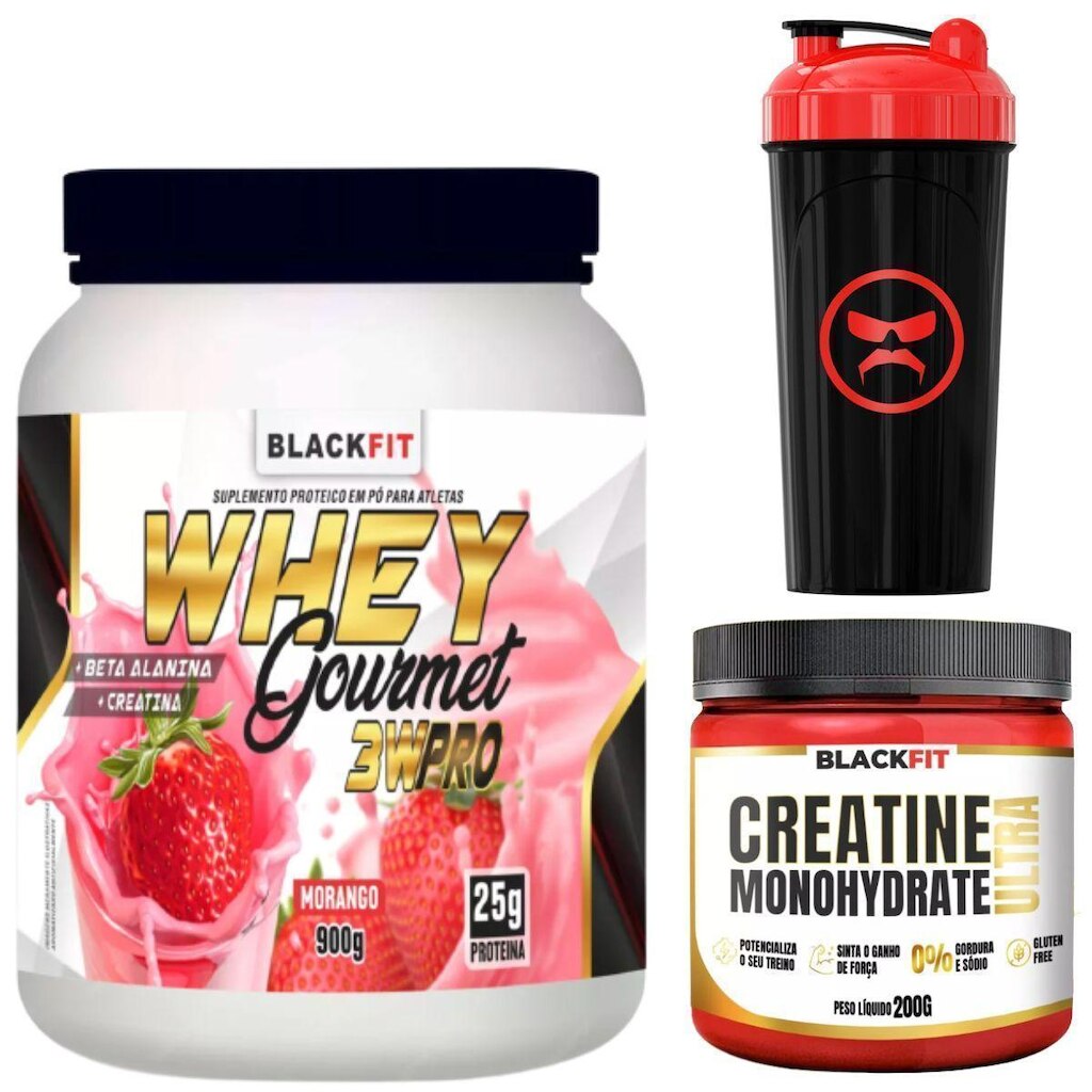Combo Whey Protein Isolado + Creatina Monohidratada 100% Pura + Copo - Combo Suplementos