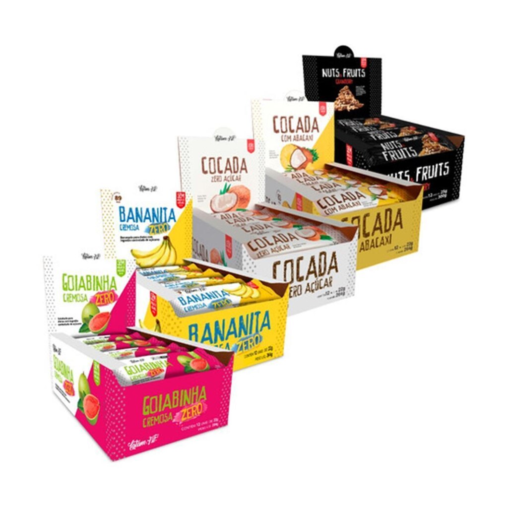 Combo Zero Açúcar Latam Fit Frutas Cocada Goiabinha Nuts