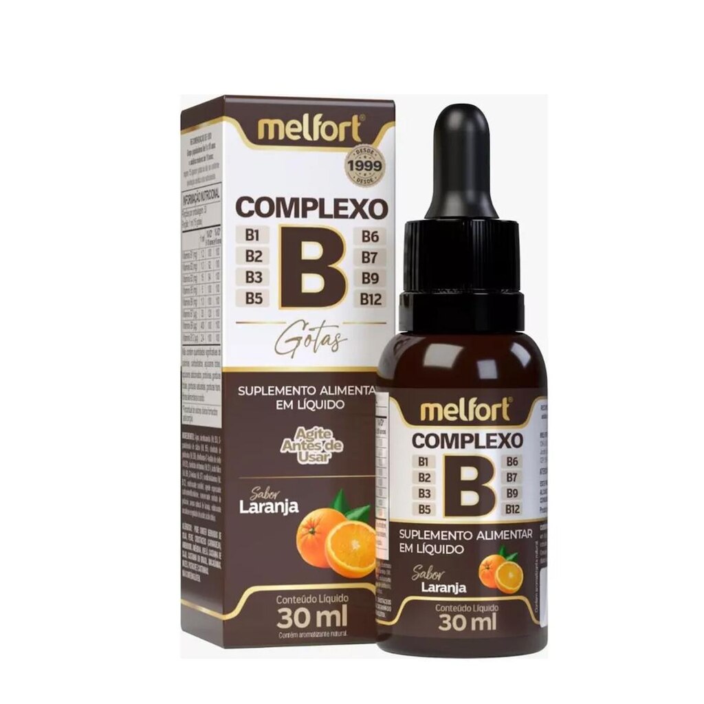 Complexo B B1 B12 B9 B12 Líquido Sabor Laranja 30ml Melfort