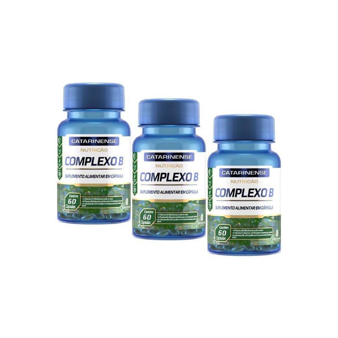 Complexo B tem Vitamina B12 3Un Com 60 Cápsulas Catarinense Azul Netshoes