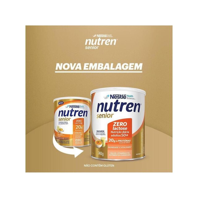 Composto Lácteo Nestle Nutren Sênior Zero lactose 740g 2 Unidades