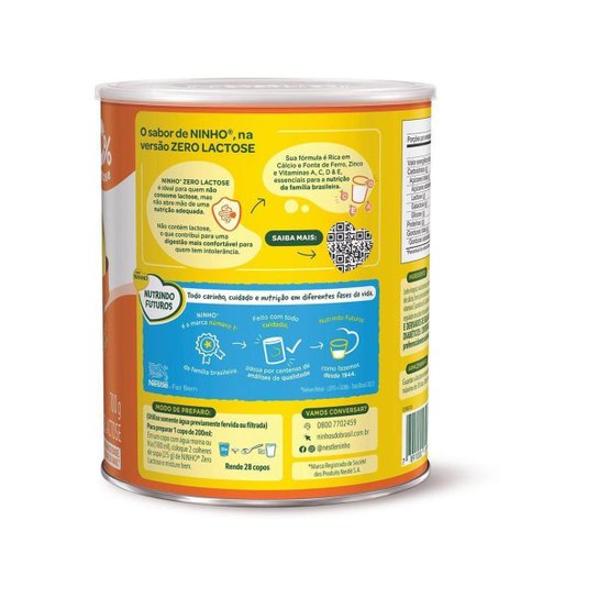 Composto Lácteo Ninho Forti+ Zero Lactose 700g