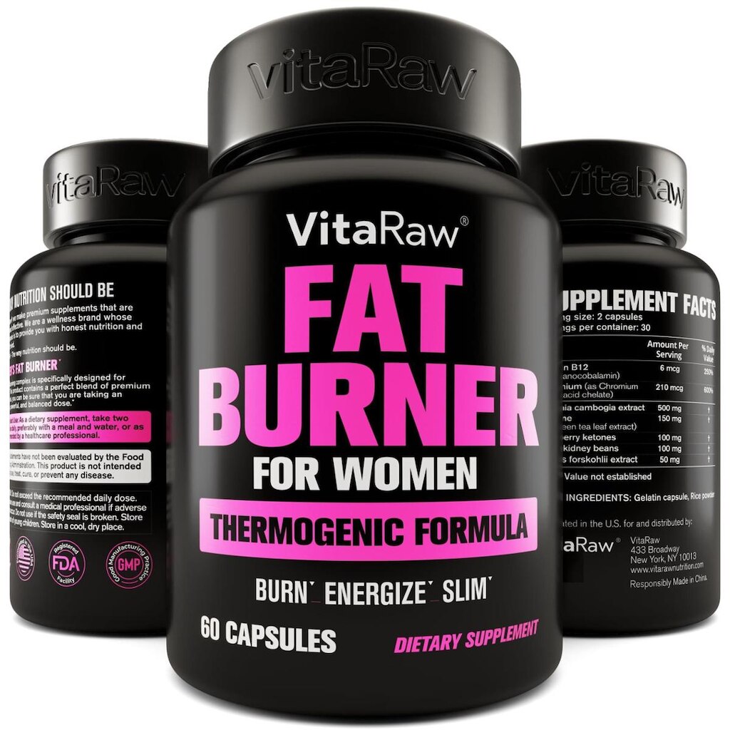 Comprimidos de perda de peso VitaRaw Thermogenic Fat Burner Women