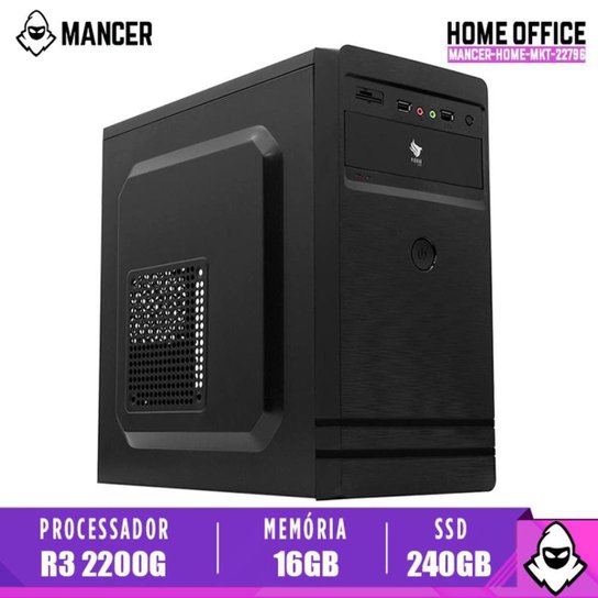 Computador Desktop Mancer, AMD Ryzen 3 2200G, 16GB DDR4, SSD 240GB, 500W - Preto
