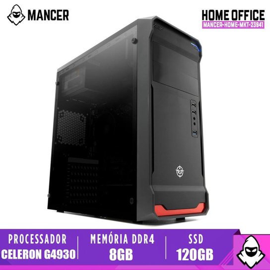 Computador Home Mancer, Intel G4930 + Cooler F50, H310M, 8GB DDR4, SSD 120GB, 500W, Combat - Preto