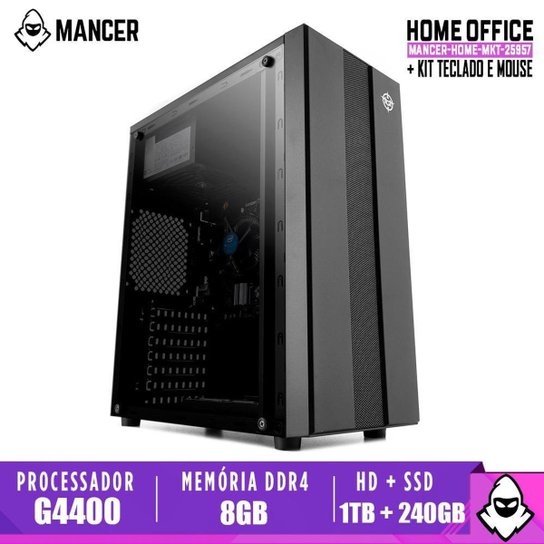 Computador Mancer, Intel Pentium G4400, H110M, 8GB DDR4, HD 1TB + SSD 240GB, TGT 500W, Archer - Preto