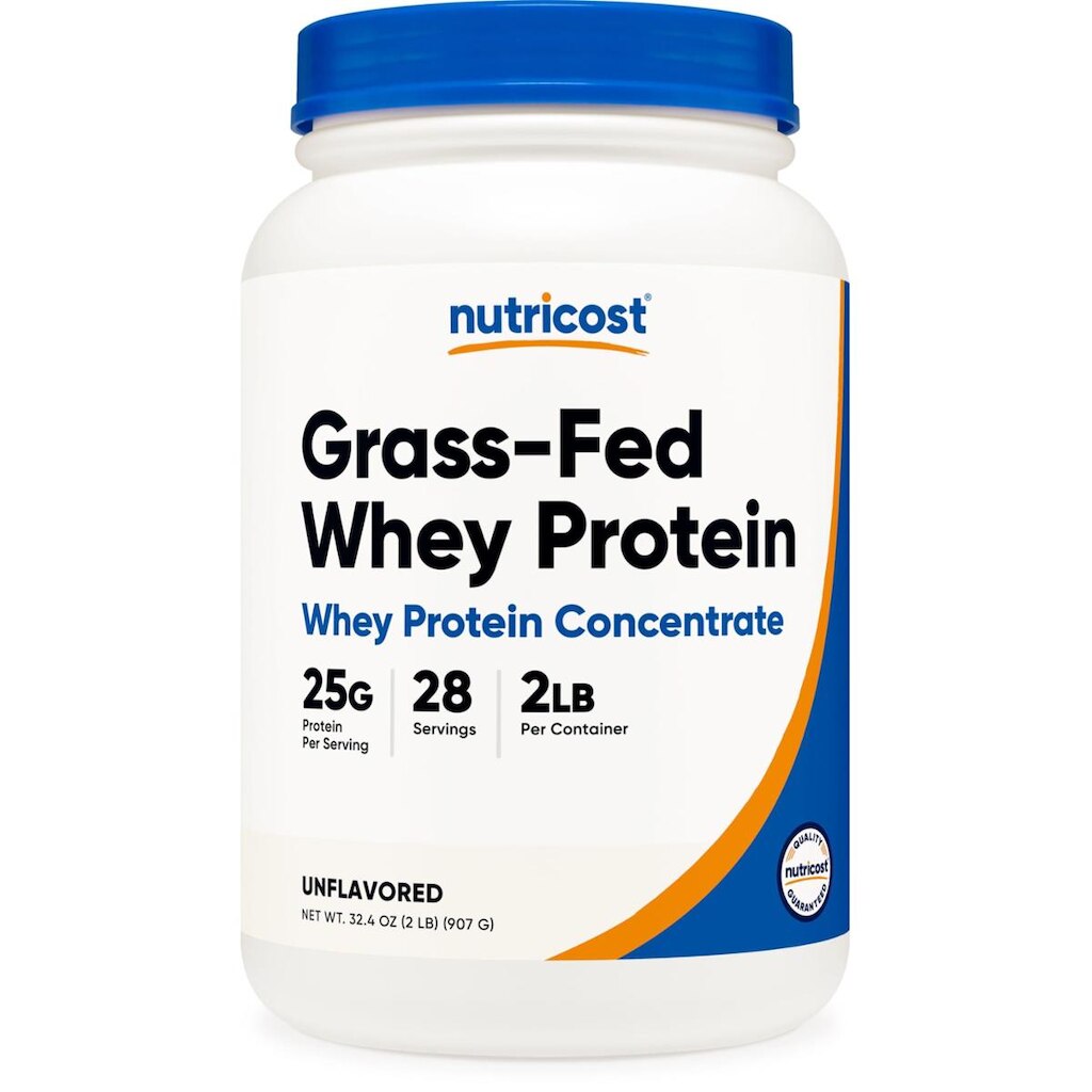 Concentrado de proteína de soro de leite Nutricost Grass-Fed 907g sem sabor