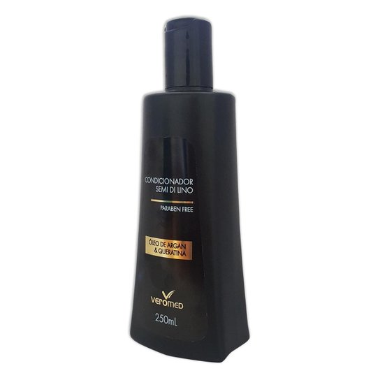 Condicionador Semi Di Lino,Óleo Argan E Queratina 250Ml - Veromed - Preto