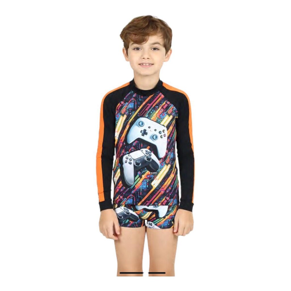 CONJ BLUSA PROTEÇÃO SOLAR E SUNGA SIRI KIDS GAME 39503