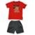 Conjunto 2pçs Curto Infantil Rei Rex - Vermelho