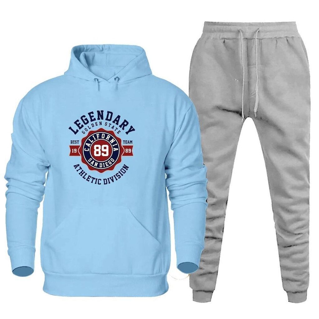 Conjunto Abrigo de Frio Moletom Canguru Estampada Legendary California Calça Comprida Flanelada
