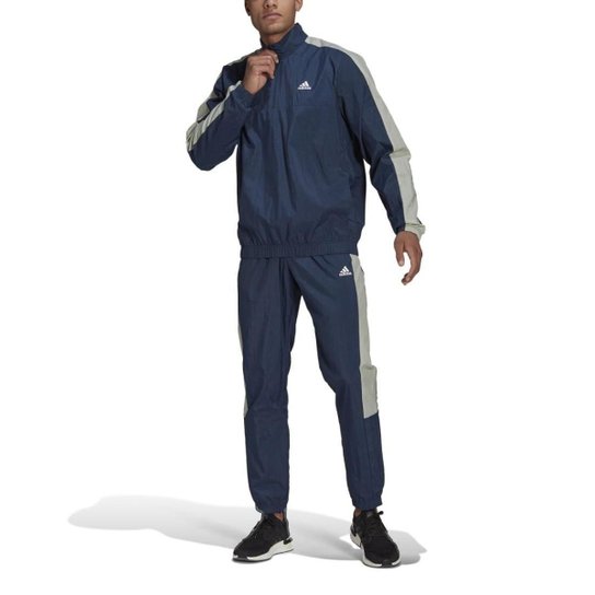 Conjunto Agasalho Adidas Masculino Malha Meio Zíper Sportswear - Marinho Menor preço em Conjunto Agasalho Adidas Masculino Malha Meio Zíper Sportswear - Marinho