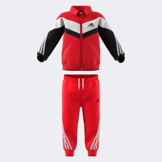 Conjunto Agasalho Infantil Adidas Future Icon Shiny - Vermelho+Preto Menor preço em Conjunto Agasalho Infantil Adidas Future Icon Shiny - Vermelho+Preto