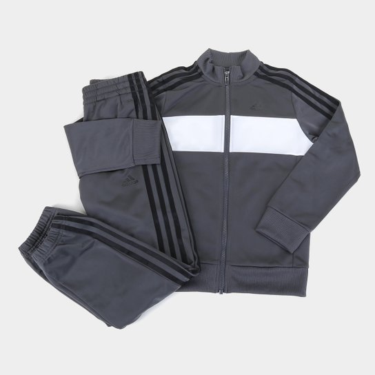 Conjunto Agasalho Infantil Adidas Tiberio Masculino - Cinza e Branco é ruim? Conjunto Agasalho Infantil Adidas Tiberio Masculino - Cinza e Branco é boa?