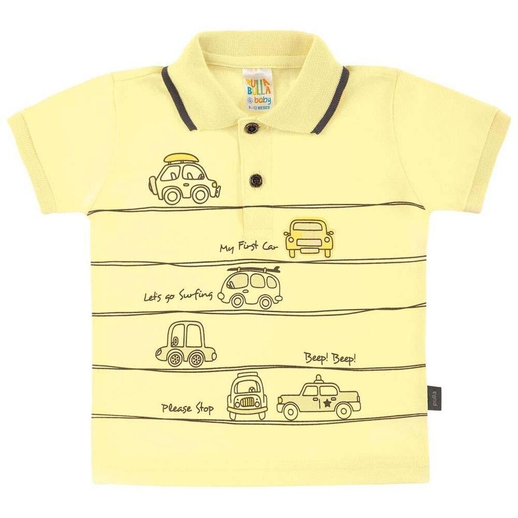 Conjunto Amarelo Bebê Menino Meia Malha 39174-4
