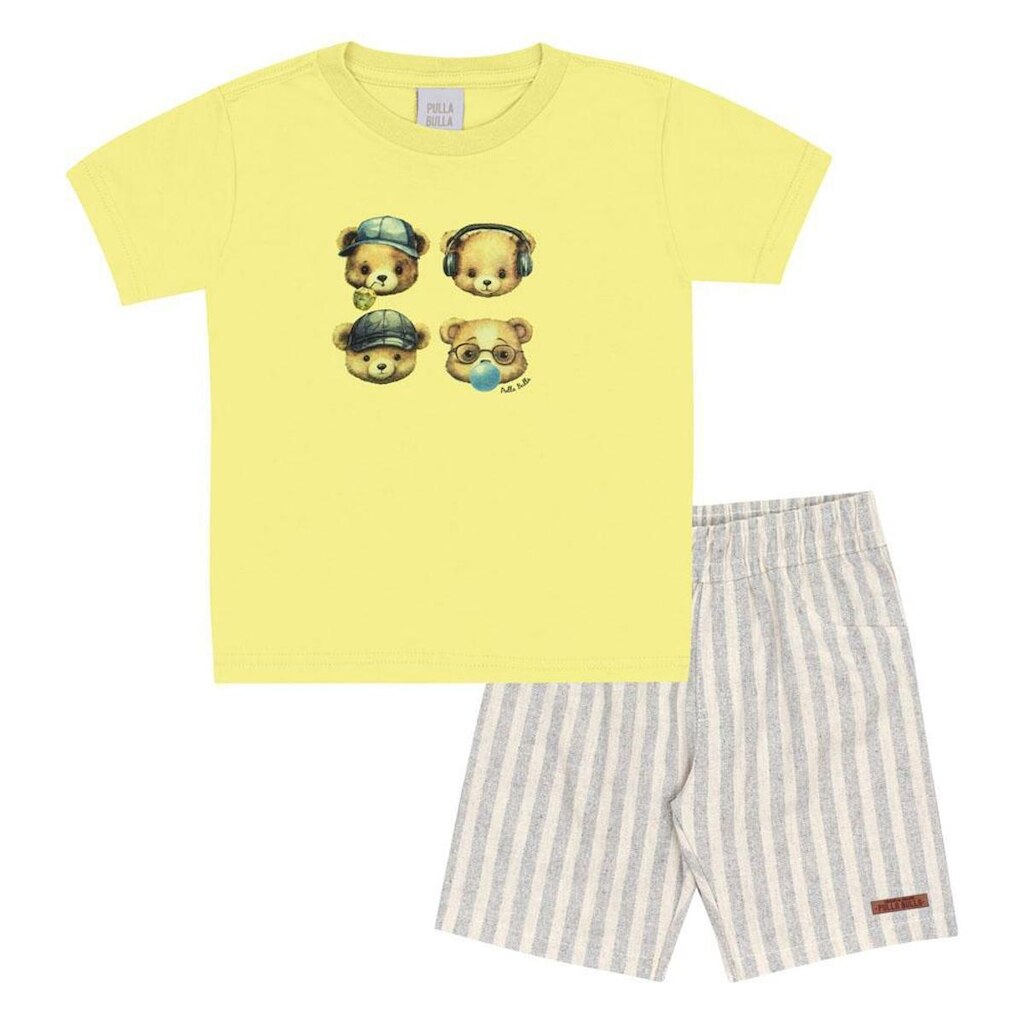 Conjunto Amarelo Primeiros Passos Menino - 53379-473