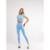 Conjunto Amós Active Fitness Sem Costura Calça e Cropeed Feminino - Azul