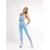 Conjunto Amós Active Fitness Sem Costura Calça legging e Top Bojo Feminino - Azul