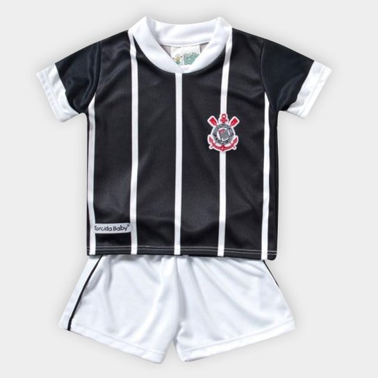 Conjunto Bebê Corinthians Sublimado Camiseta + Short - Preto+Branco é ruim? Conjunto Bebê Corinthians Sublimado Camiseta + Short - Preto+Branco é boa?