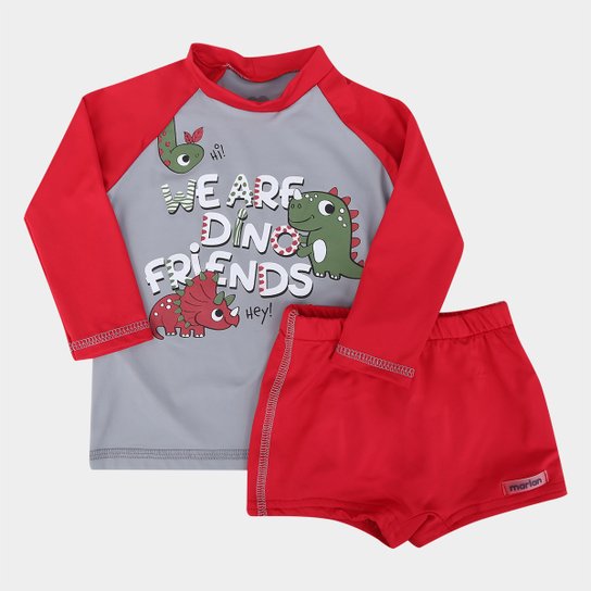 Conjunto Bebê Marlan Praia Masculino - Vinho Menor preço em Conjunto Bebê Marlan Praia Masculino - Vinho