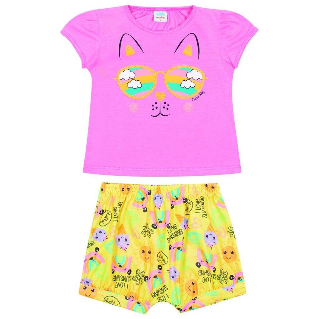 Conjunto Bebê Menina Blusa e Short Marlan 40513B