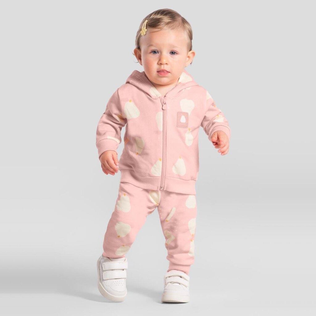 Conjunto bebê menina em moletom Brandili Baby