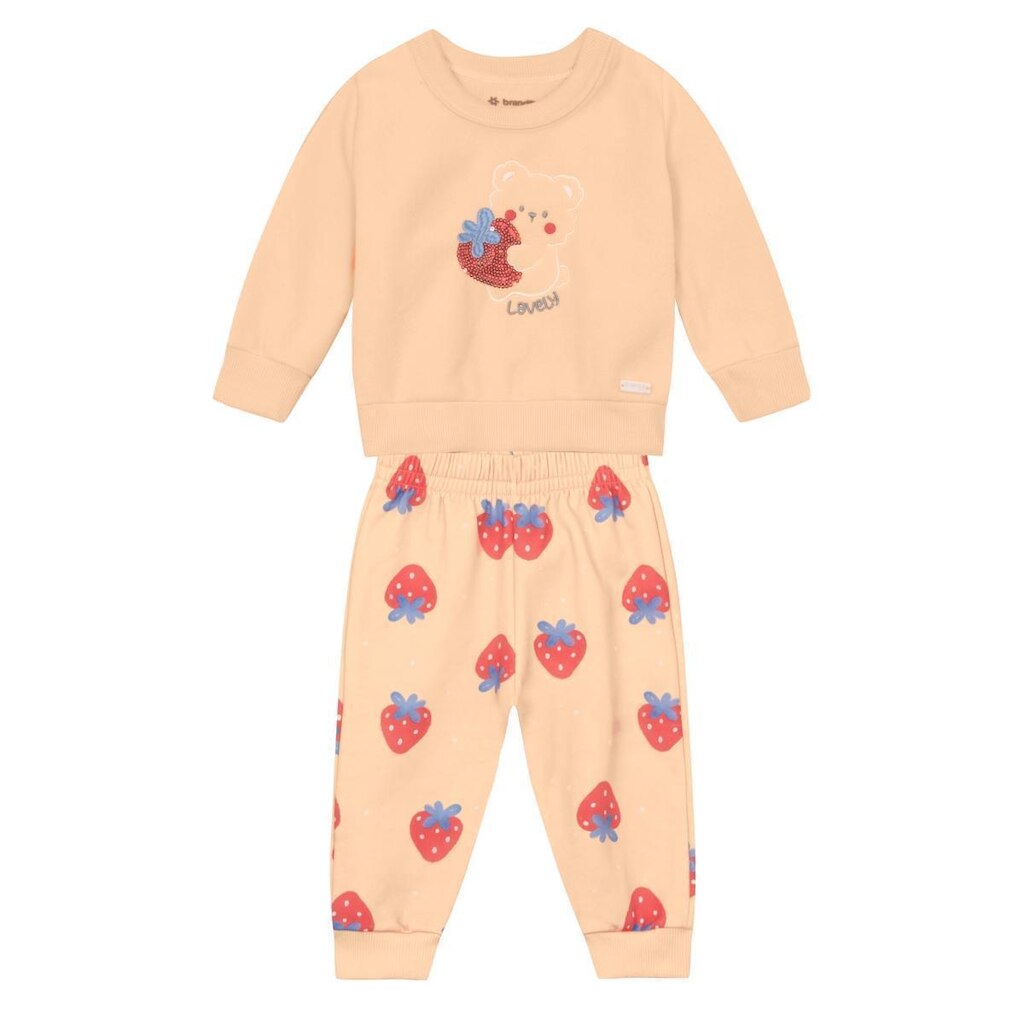 Conjunto bebê menina estampado Brandili Baby