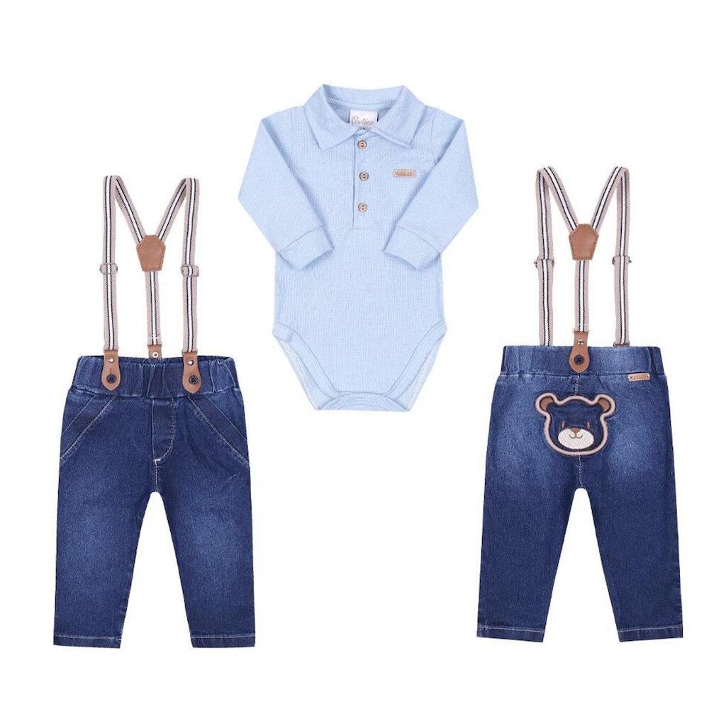 Conjunto Bebê Menino Body Calça Suspensório Paraiso 15397