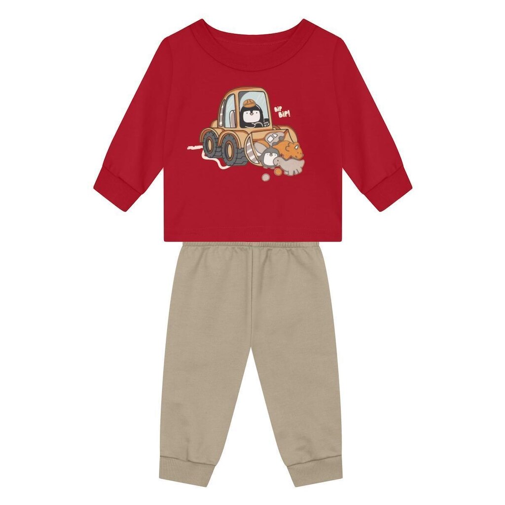 Conjunto bebê menino de pinguim Brandili Baby