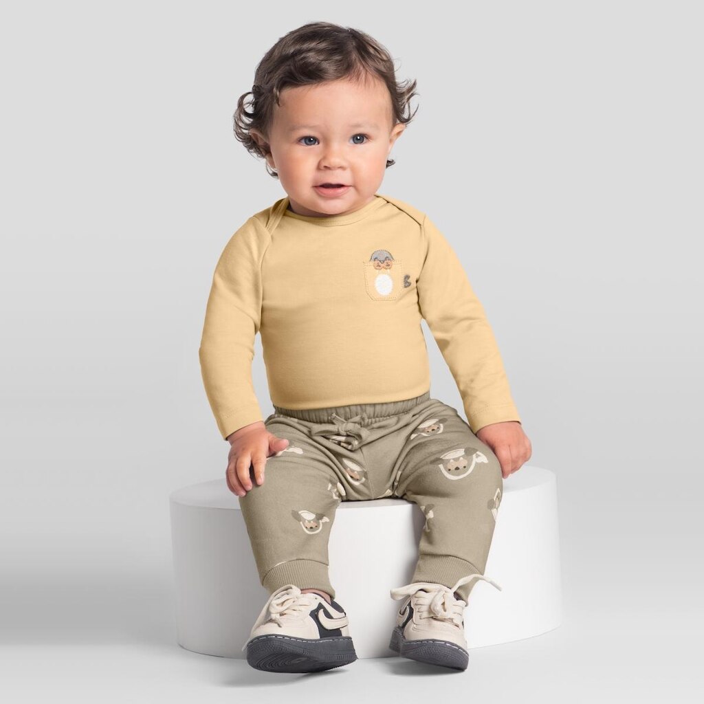 Conjunto bebê menino em moletinho Brandili Baby