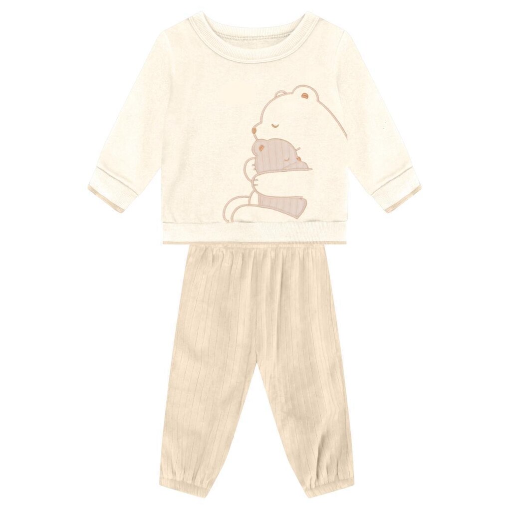 Conjunto bebê menino estampa de ursinho Mundi