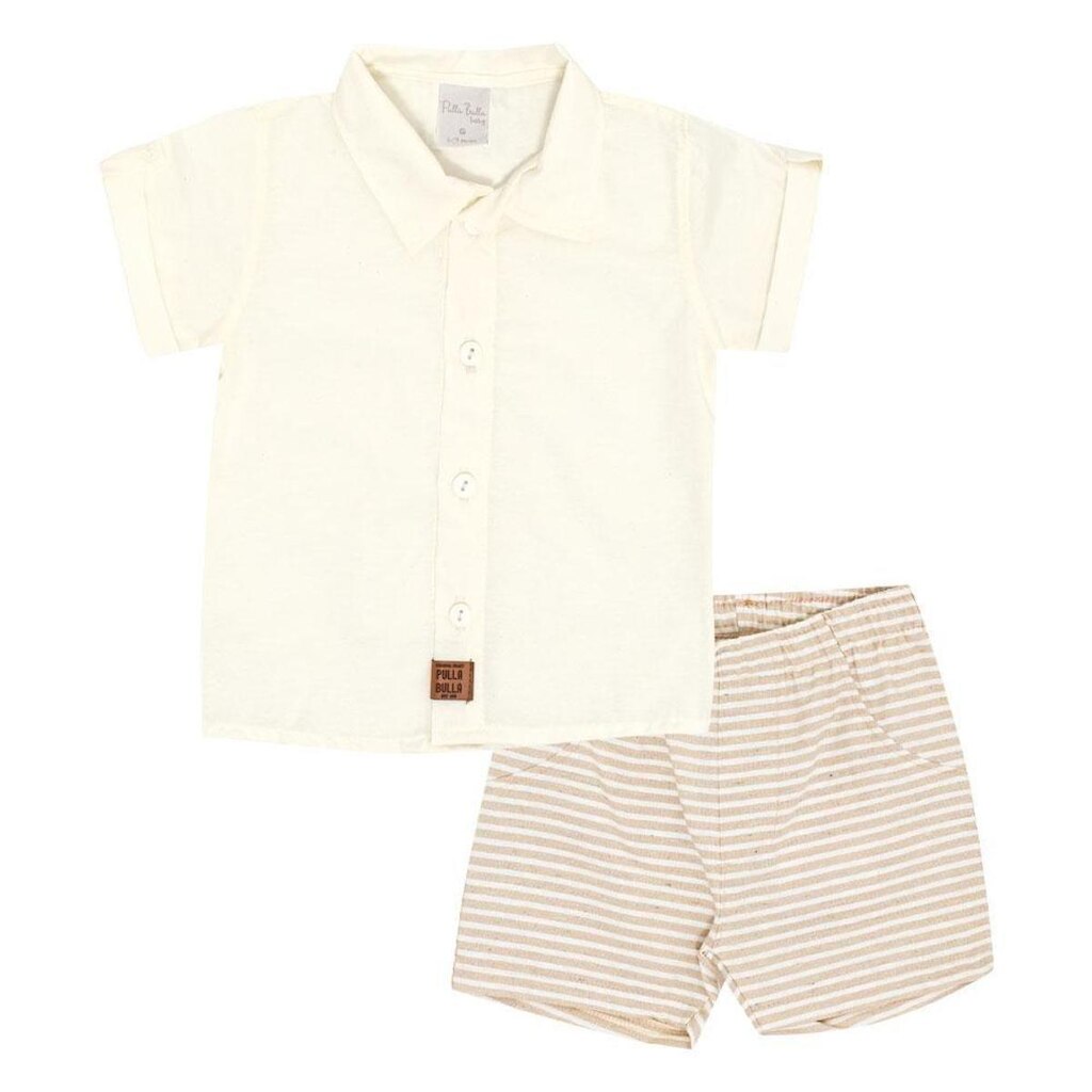 Conjunto Bebê Menino - Off White - 50573-1271