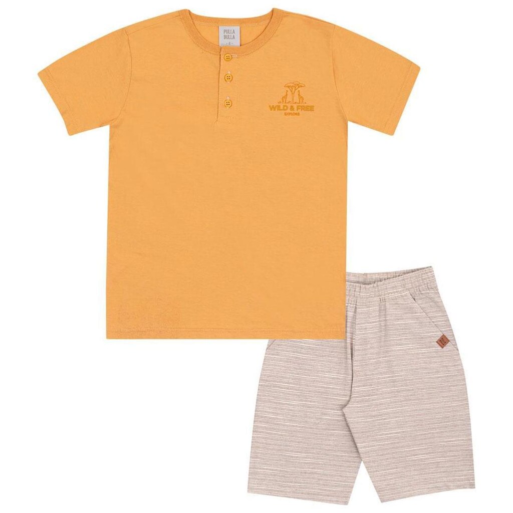 Conjunto Bege Infantil Pulla Bulla Menino - 53483-595