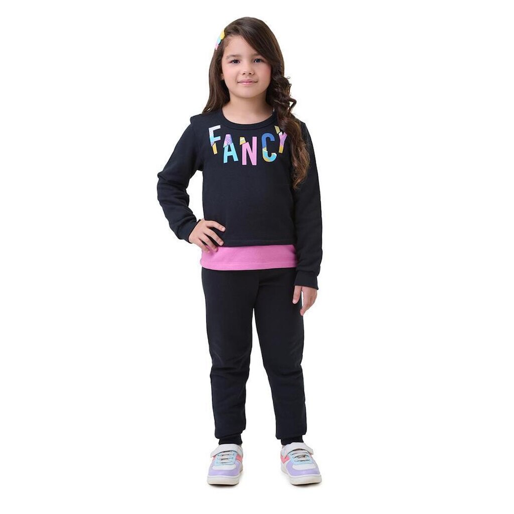 Conjunto Bicho Bagunca Moletom Borda Sobreposta