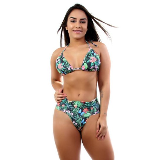 Conjunto Biquíni Franzido C/Bojo - Verde Menor preço em Conjunto Biquíni Franzido C/Bojo - Verde