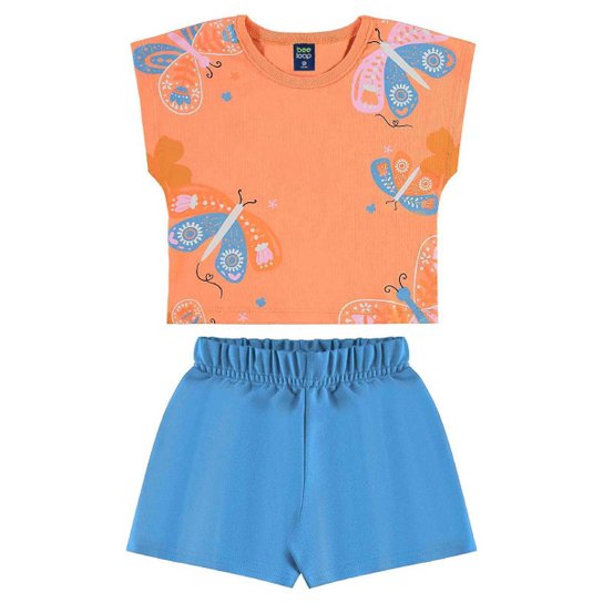 Conjunto Blusa Borboleta e Short Bee Loop