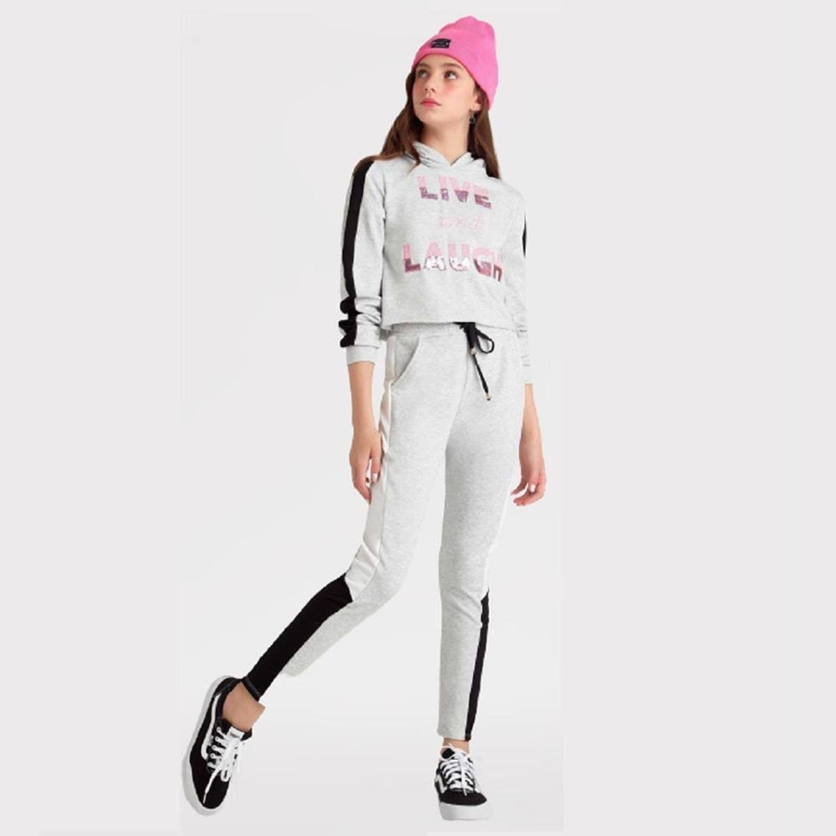 cream kappa moletom com capuz