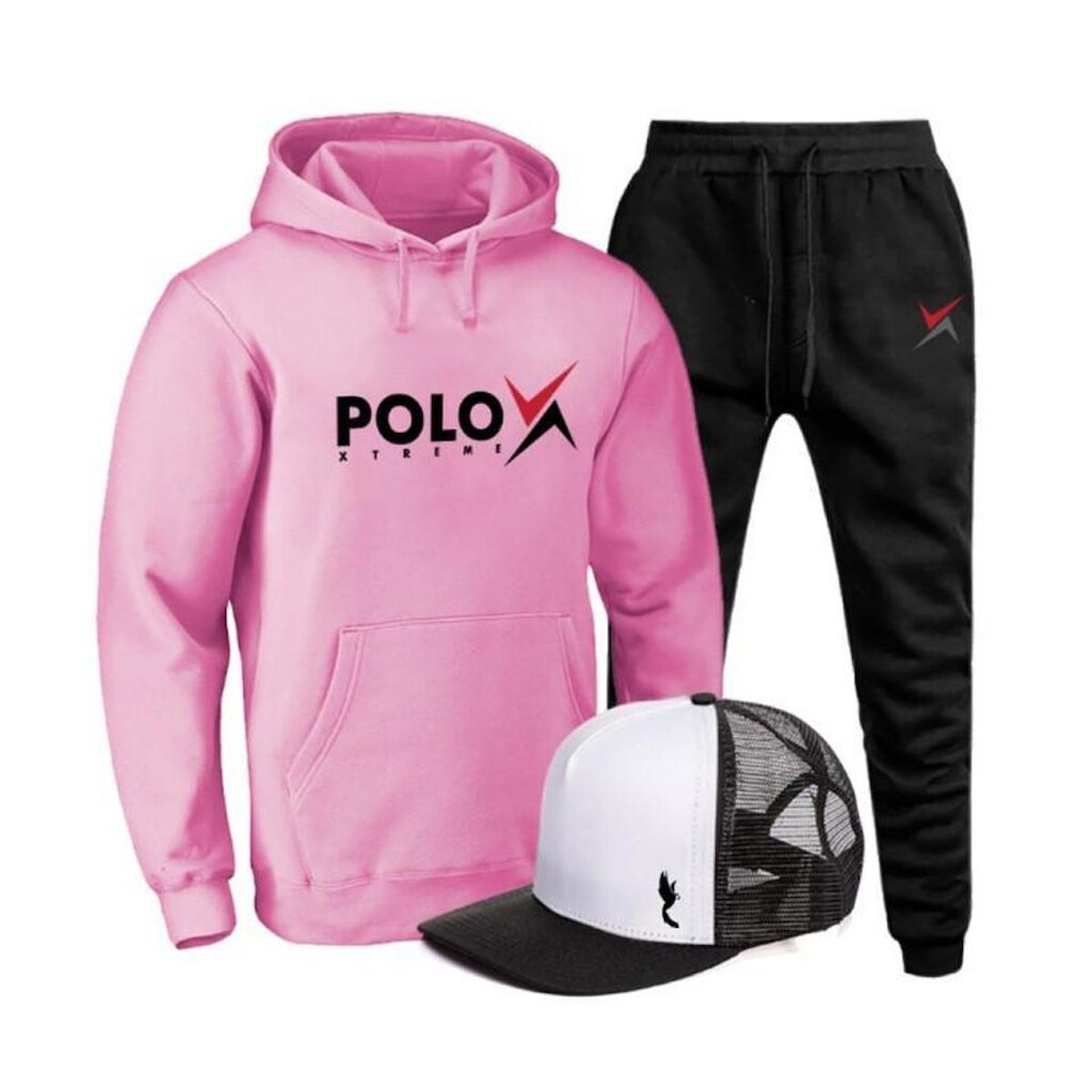 Conjunto Blusa Casaco Calça Moleton Boné Polo Extreme Confortável