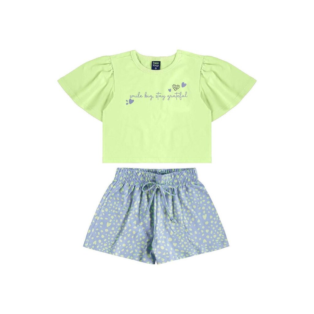 Conjunto Blusa Cropped e Short Bee Loop