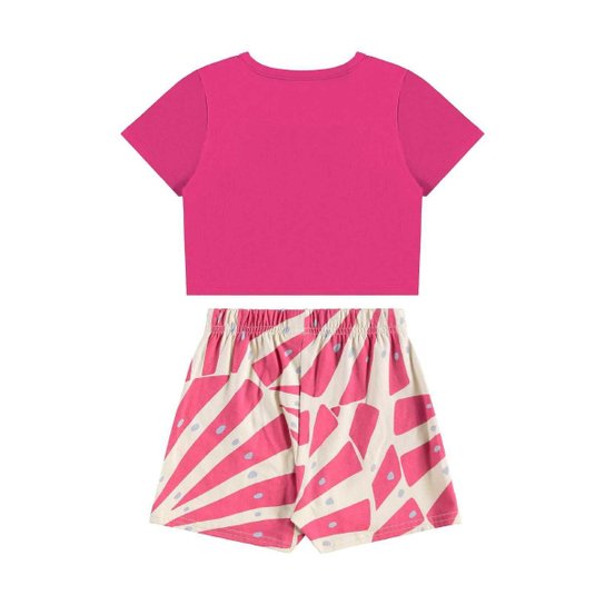 Conjunto Blusa Cropped e Short-Saia Bee Loop