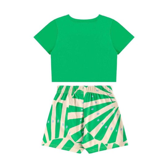 Conjunto Blusa Cropped e Short-Saia Bee Loop