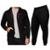 Conjunto Blusa De Moletom Com Ziper Capuz + Calça De Moletom - Preto+Rosa