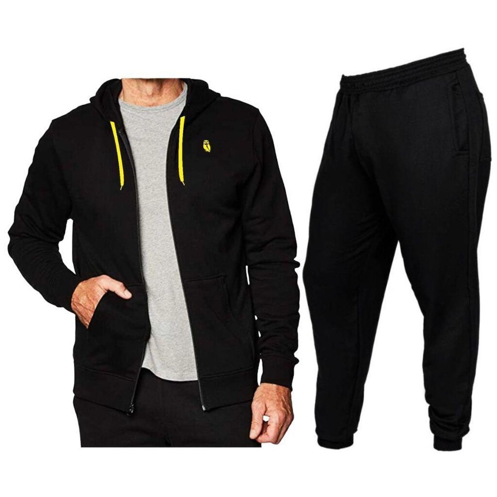 Conjunto Blusa De Moletom Com Ziper Capuz + Calça De Moletom