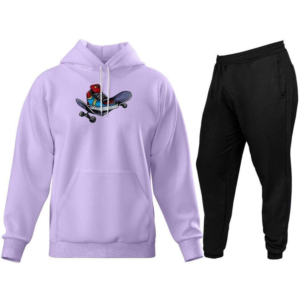 Conjunto Blusa e Calça De Moletom Modelo Canguru Inverno Top