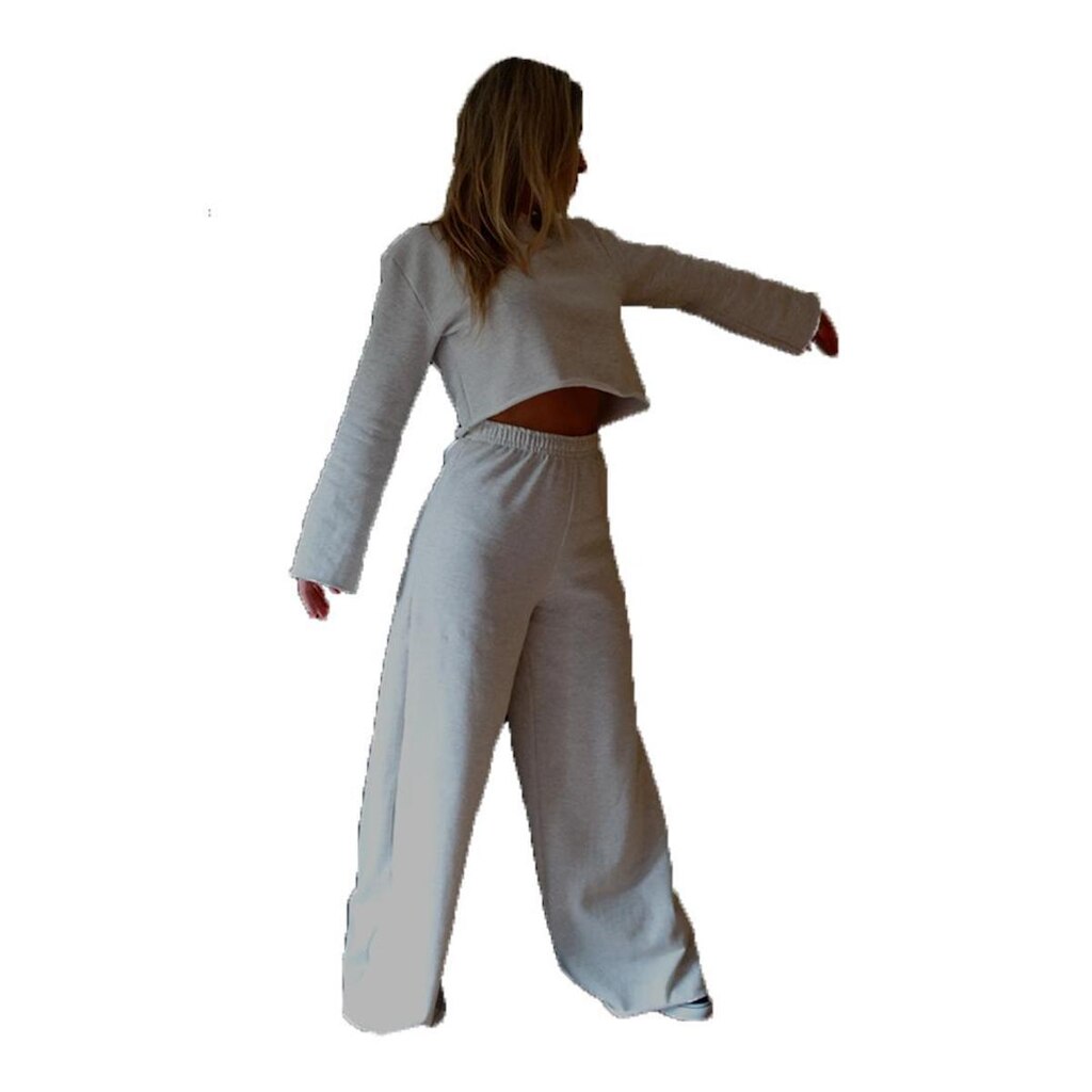 Conjunto  Blusa e Calça Pantalona de Moletom Flanelado Manabana