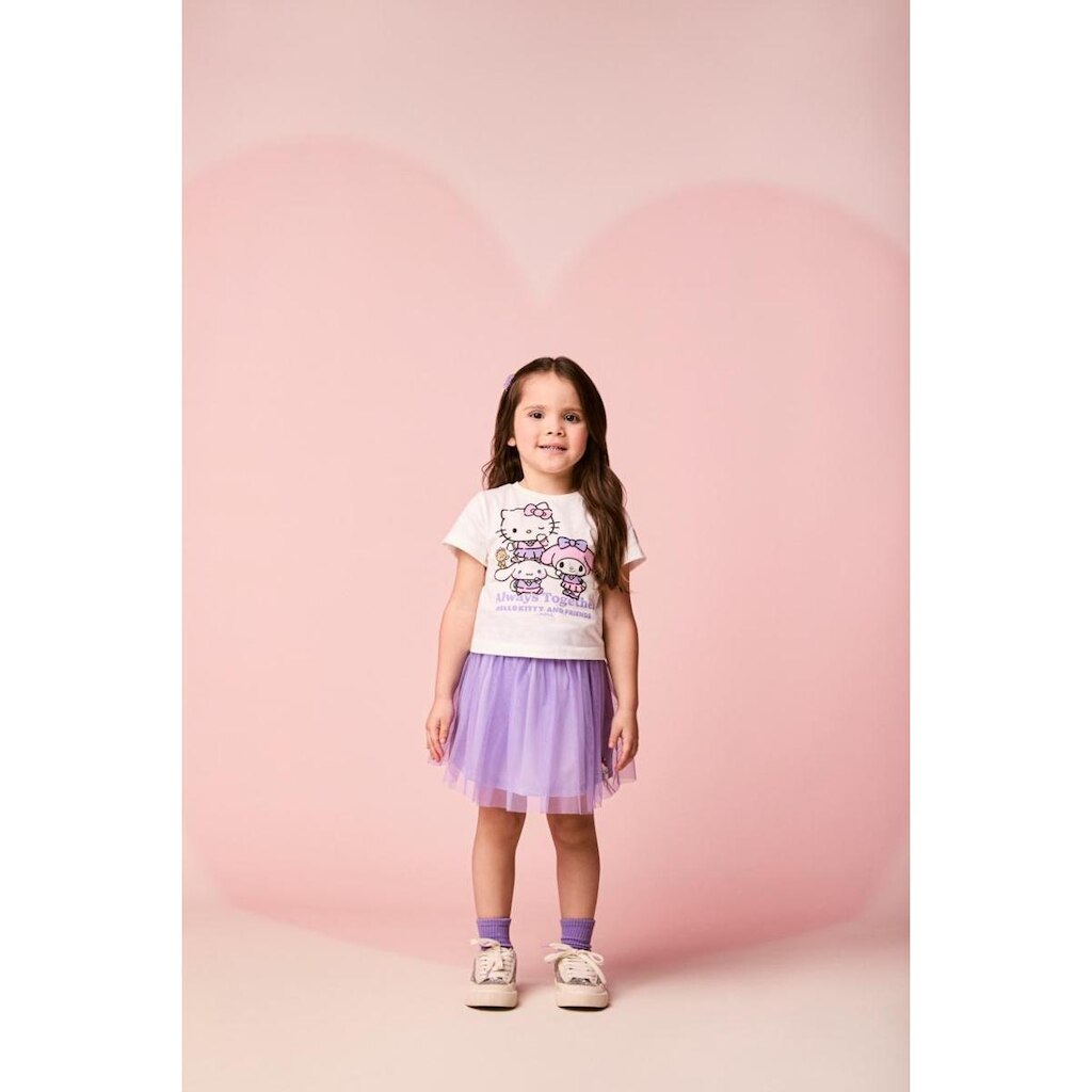 Conjunto Blusa e Saia de Tule Hello Kitty Together Momi